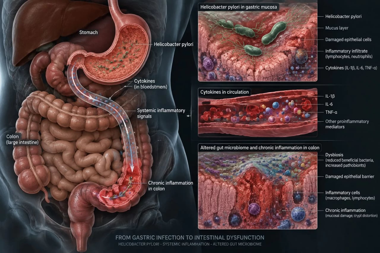 Исследование связало Helicobacter pylori с риском рака кишечника